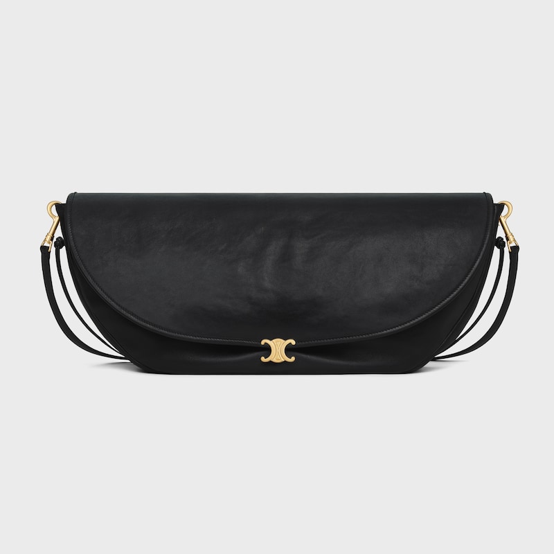 HALFMOON SOFT TRIOMPHE BAG IN SUPPLE SHINY LAMBSKIN - BLACK - CROSS-BODY BAGS - 1 | CELINE