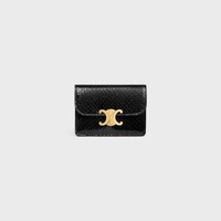 トリオンフフラップ付きカードホルダー / パイソン - ブラックグリッター - ラッキーデー - 1 | CELINE