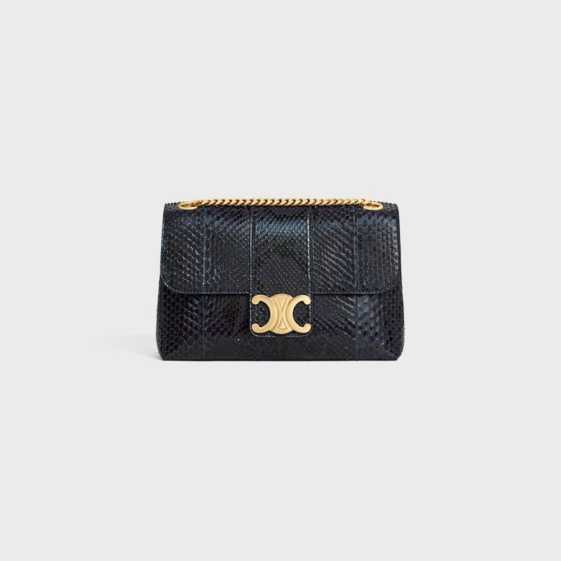Medium Celine Victoire Bag IN Python - DARK ANTHRACITE - MORE LINES - 1 | CELINE