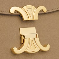 MITTELGROSSE NINO TASCHE AUS WEICHEM, GENARBTEM KALBSLEDE - Rauchbraun - NINO - 1 | CELINE