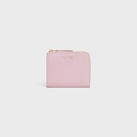 FLAT ZIPPED WALLET TRIOMPHE STAMP IN SUPPLE GRAINED CALFSKIN - DIRTY PINK / SYRAH - WALLETS - 1 | CELINE