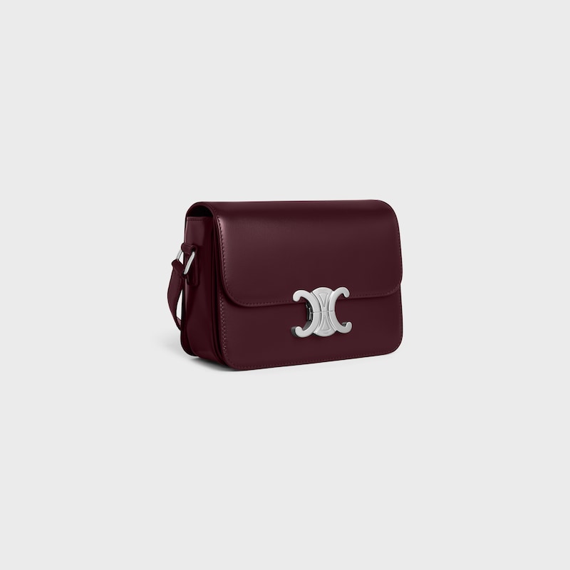 TEEN TRIOMPHE BAG IN shiny calfskin - DEEP BURGUNDY - SHOULDER BAGS - 1 | CELINE
