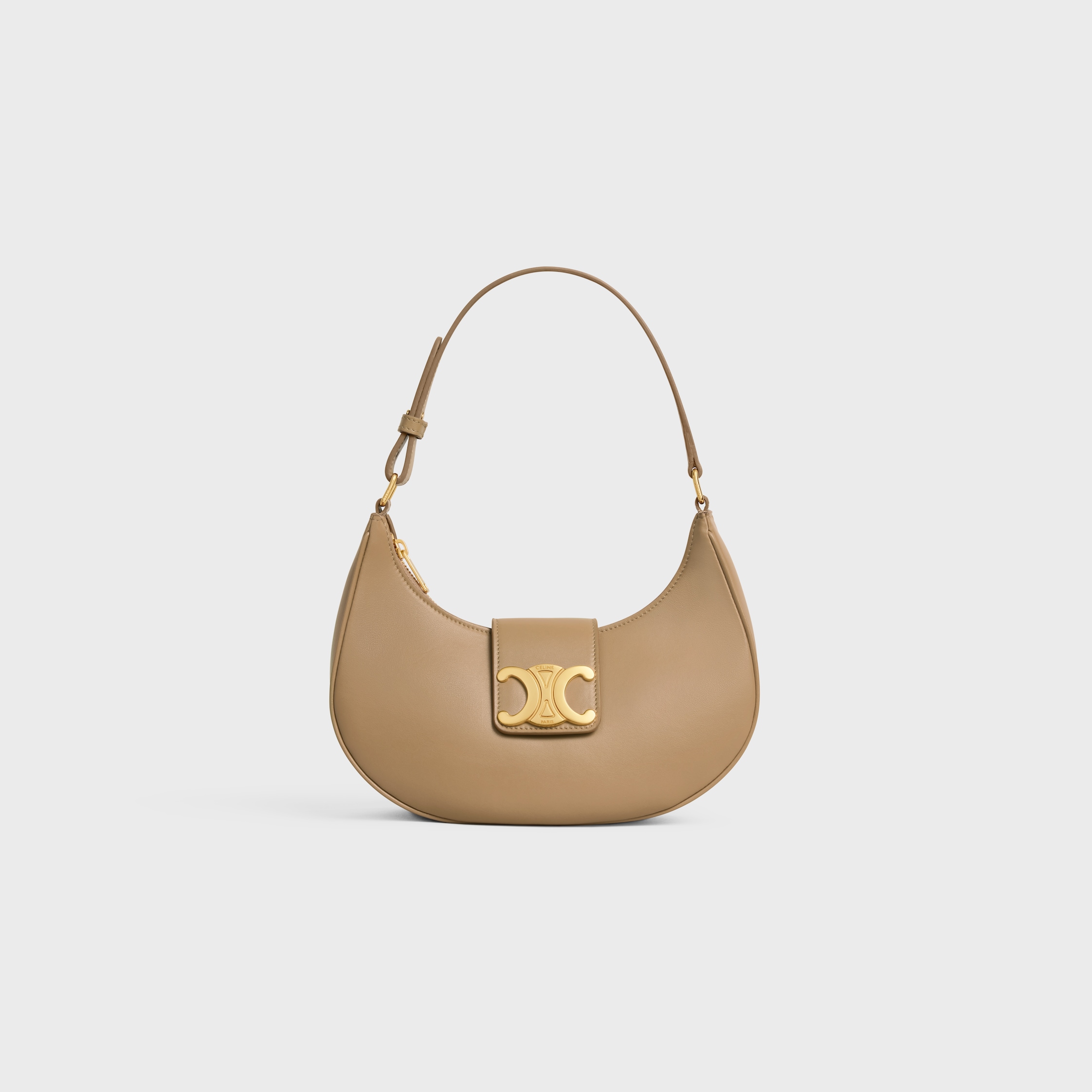 MEDIUM AVA TRIOMPHE BAG IN smooth Calfskin - Smoked Brown