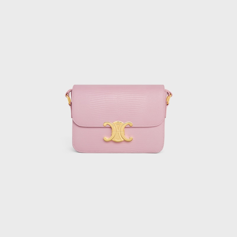 Teen Triomphe Bag in lizard - LIGHT PINK - TRIOMPHE - 1 | CELINE