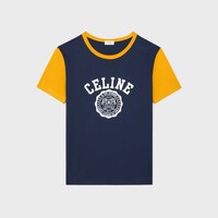 Celine徽章棉質平紋針織標準T恤 - NAVY/ BOUTON D'OR -  - 1 | CELINE