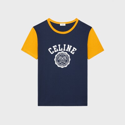 CELINE 블라종 레귤러 티셔츠 - 코튼 저지 - NAVY/ BOUTON D'OR -  - 1 | CELINE