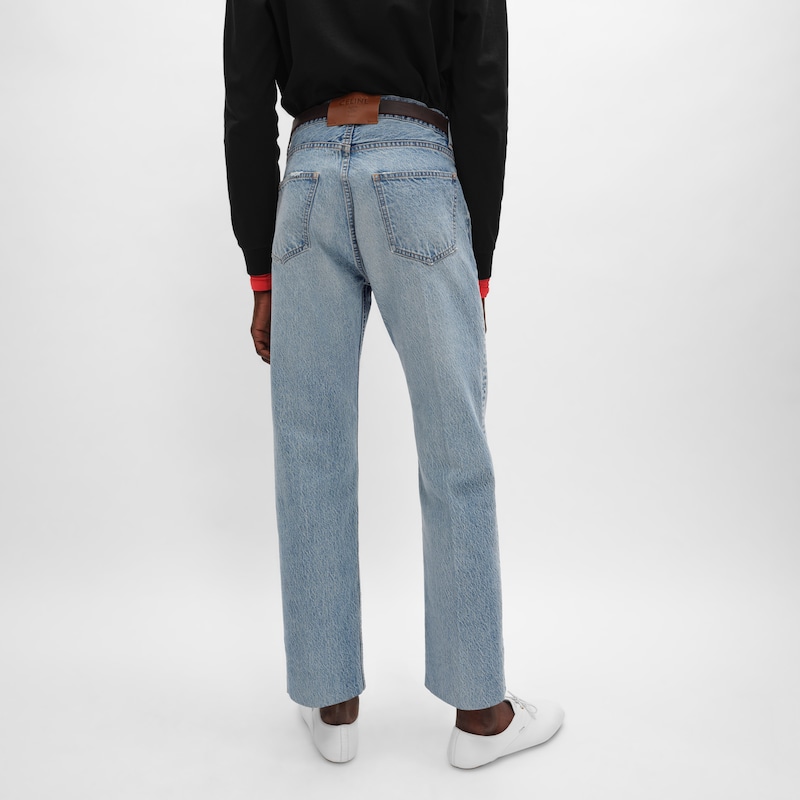 boyfriend jeans 001 IN COTTON DENIM - POWDER BLUE -  - 1 | CELINE