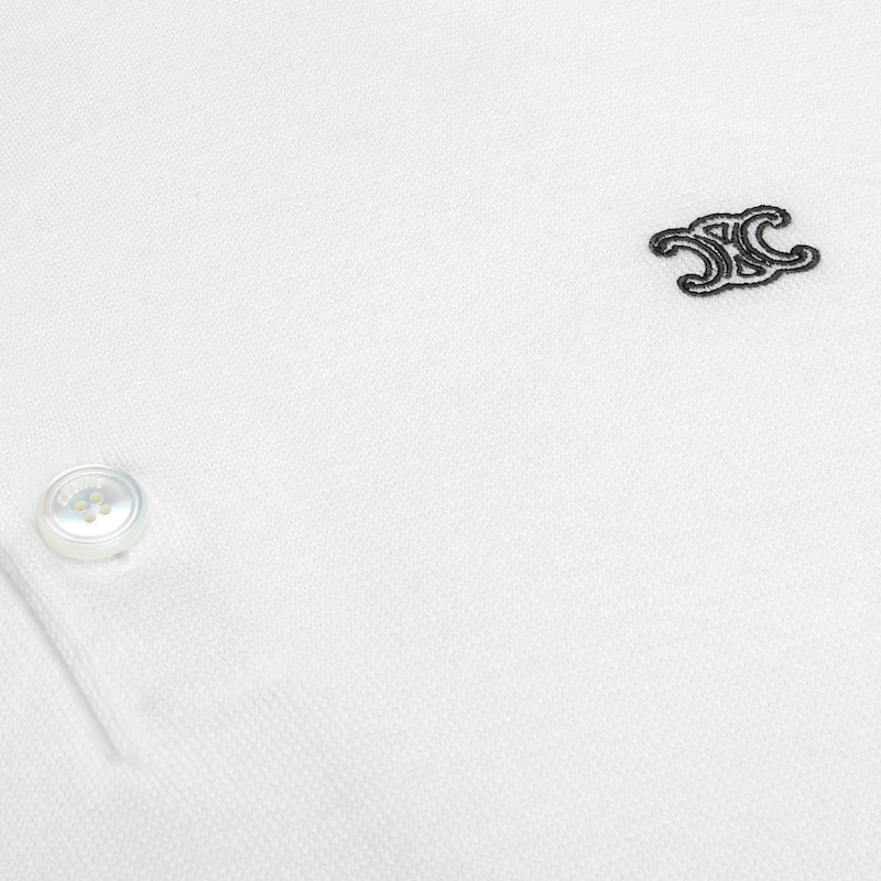 polo sweater IN fine cotton - OPTIC WHITE -  - 1 | CELINE