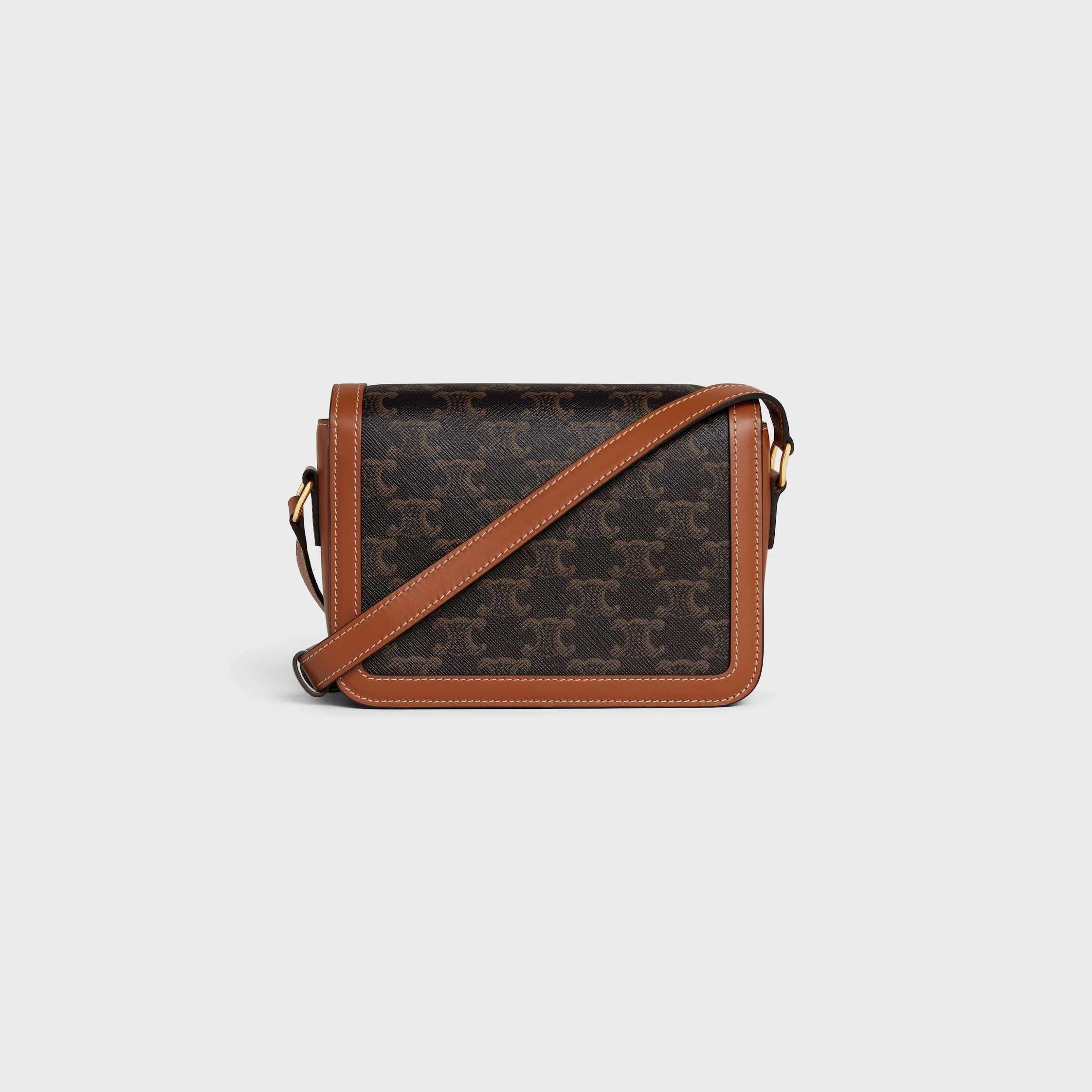 TEEN TRIOMPHE BAG IN Triomphe Canvas and Calfskin - Tan | CELINE