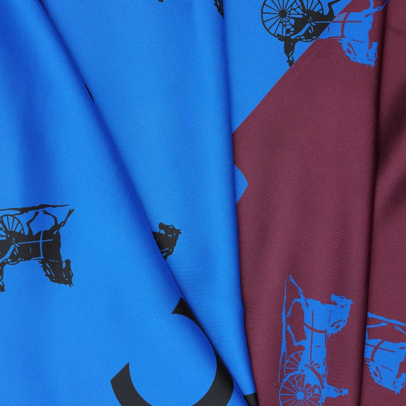square IN silk twill - BURGUNDY / BLUE -  - 1 | CELINE