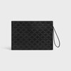 POUCH WITH STRAP IN Calfskin with triomphe embossed - BLACK - TECH ACCESSORIES - 4 | CELINE