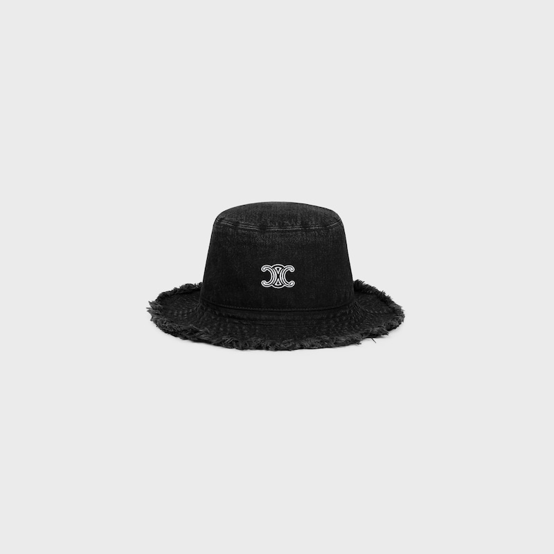 bucket hat IN cotton denim - MAX BLACK WASH -  - 1 | CELINE