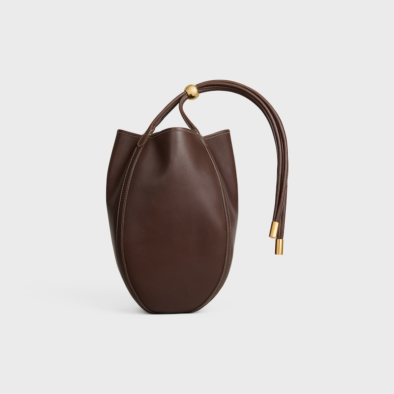 sac seau drop petit mod&egrave;le VEAU SOUPLE LISSE - CHOCOLAT - SACS BANDOULI&Egrave;RES - 1 | CELINE