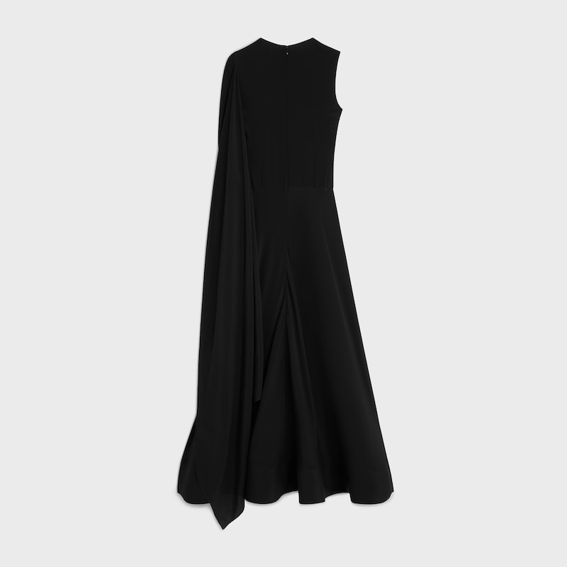 dress IN acetate silk crepe - ULTRA BLACK -  - 1 | CELINE