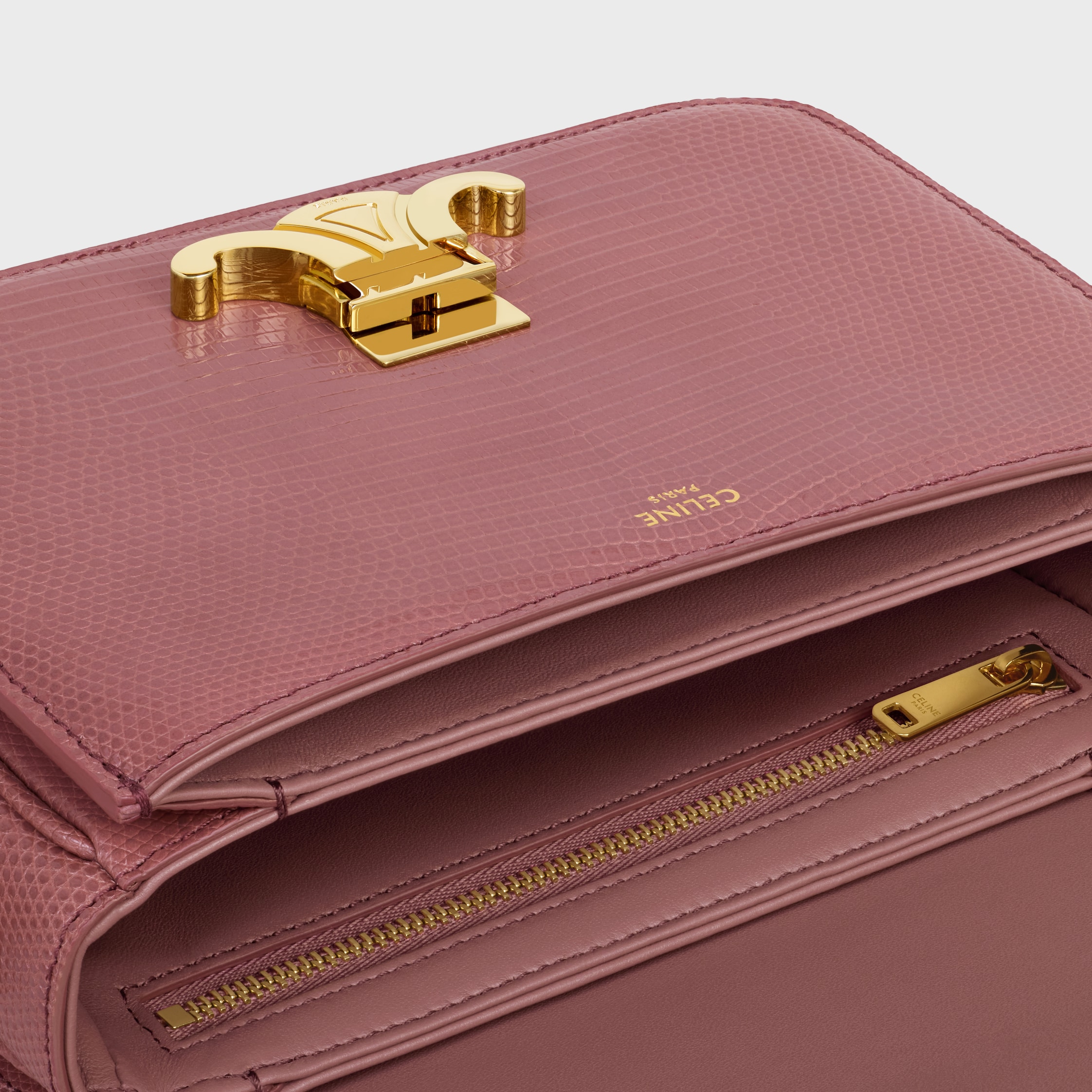 VINTAGE●CELINE●ティーン トリオンフ バッグ インリザード CELINE トリオンフ ショルダーバッグ(リザード)