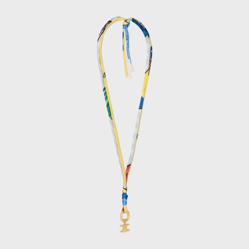 Collier Cordon Celine Charms en soie et laiton dor&eacute; - MULTICOLOR -  - 1 | CELINE
