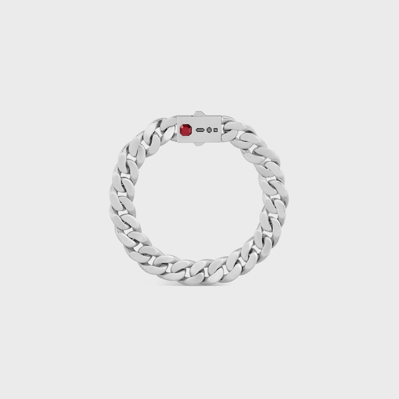 Les Poin&ccedil;ons Celine Bracelet in Sterling Silver and Garnet - SILVER / RED -  - 1 | CELINE