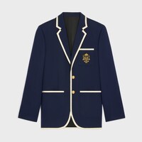 經典斜紋羊毛徽章外套 - 墨藍色 -  - 1 | CELINE