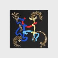 square IN silk twill - NOIR/MULTICOLORE -  - 1 | CELINE