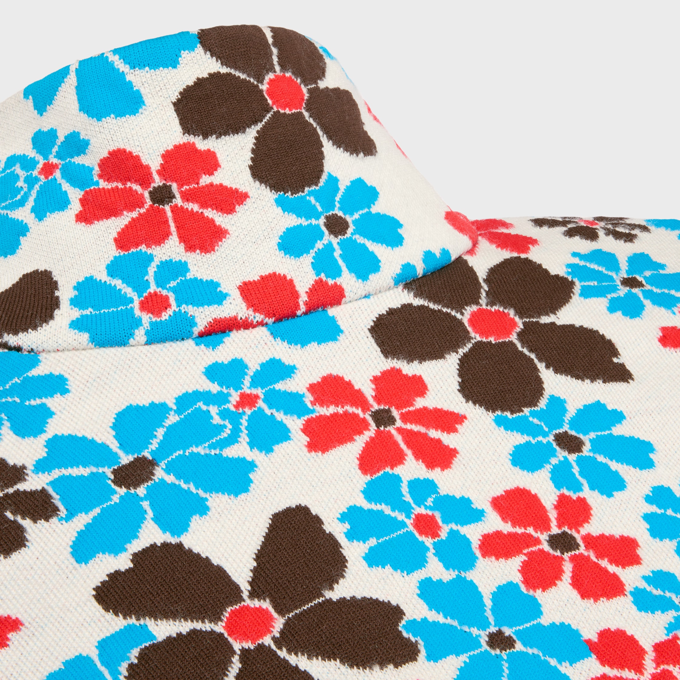midi dress IN polyamide jacquard - WHITE MULTICOLOR | CELINE