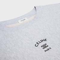 sweatshirt molleton coton - PALE GREY / BLACK -  - 2 | CELINE
