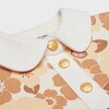 trapeze mini dress in wool jersey - CREAM/ORANGE -  - 3 | CELINE