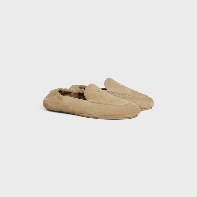 ADAM LOAFER IN SUEDE CALFSKIN - BEIGE -  - 1 | CELINE