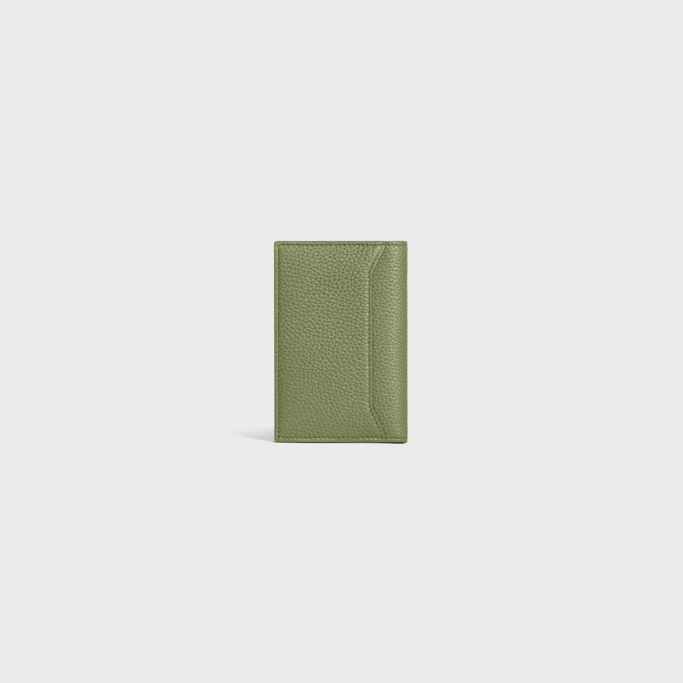 VERTICAL CARD HOLDER IN GRAINED CALFSKIN - LIGHT KHAKI | CELINE