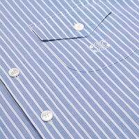 cropped shirt in striped cotton - BLEU/BLANC -  - 1 | CELINE