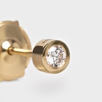 Celine Sentimental Brillant Stud in Yellow Gold and Diamond - Yellow Gold and White - FINE JEWELLERY - 2 | CELINE