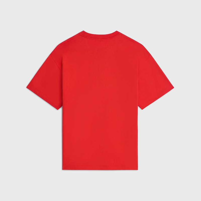 t-shirt IN cotton jersey - RED CYCLIST/OFF WHITE -  - 1 | CELINE