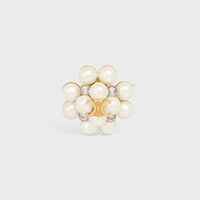 レ・ペルル CELINE ブローチ / ストラス、レジンパール、ゴールドフィニッシュ ブラス、スチール - ゴールド / アイボリー - LES PERLES CELINE - 1 | CELINE