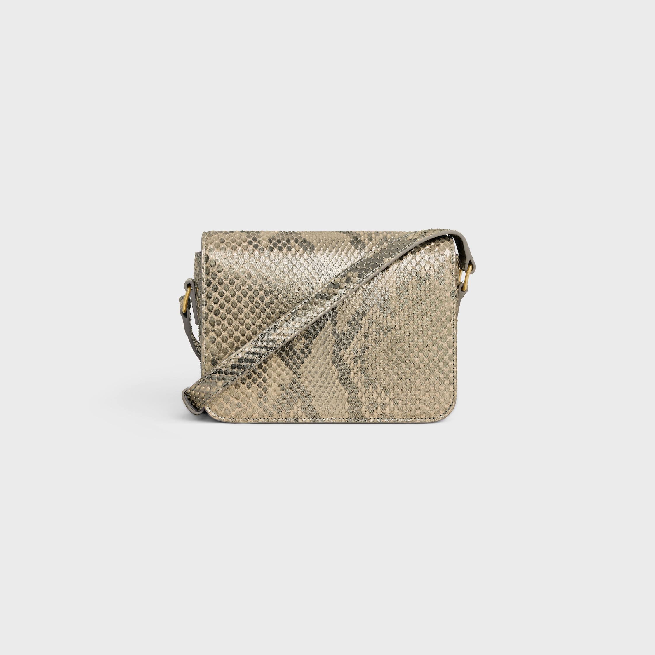関税込 CELINE MINI CHAIN BESACE CLEA in PYTHON MINI CHAIN BESACE CLEA in PYTHON - NATURAL | CELINE