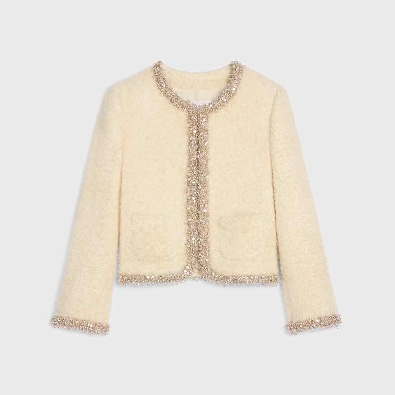 giacca Chelsea ricamata in seta natté - CHARDONNAY -  - 1 | CELINE