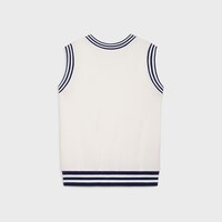 棉质抓绒无袖卫衣 - 荧光白/海军蓝 -  - 2 | CELINE