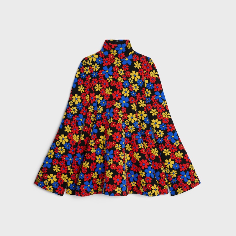 VESTIDO MIDI DE JACQUARD DE POLIAMIDA - NEGRO/MULTICOLOR -  - 1 | CELINE