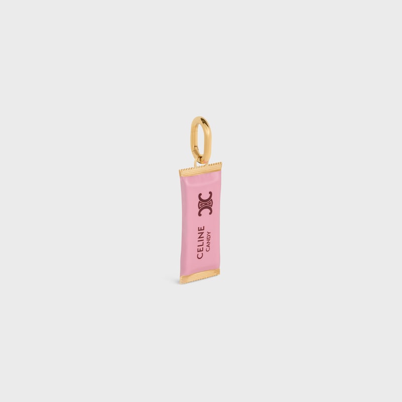 Celine Charms Candy Bar in Enamel and Brass with Gold Finish - PINK / MAGENTA / GOLD - NEW - 1 | CELINE