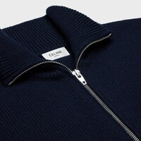 SUDADERA ESTILO CAMIONERO TRIOMPHE DE CACHEMIRA DE LANA - AZUL MARINO -  - 2 | CELINE