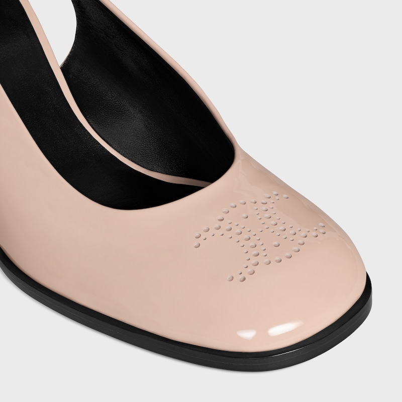 CELINE LILY PERFORATED TRIOMPHE SLINGBACK IN PATENT CALFSKIN - BLUSH -  - 1 | CELINE