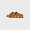 CELINE PITEA CLOG IN Suede Calfskin - COGNAC | CELINE