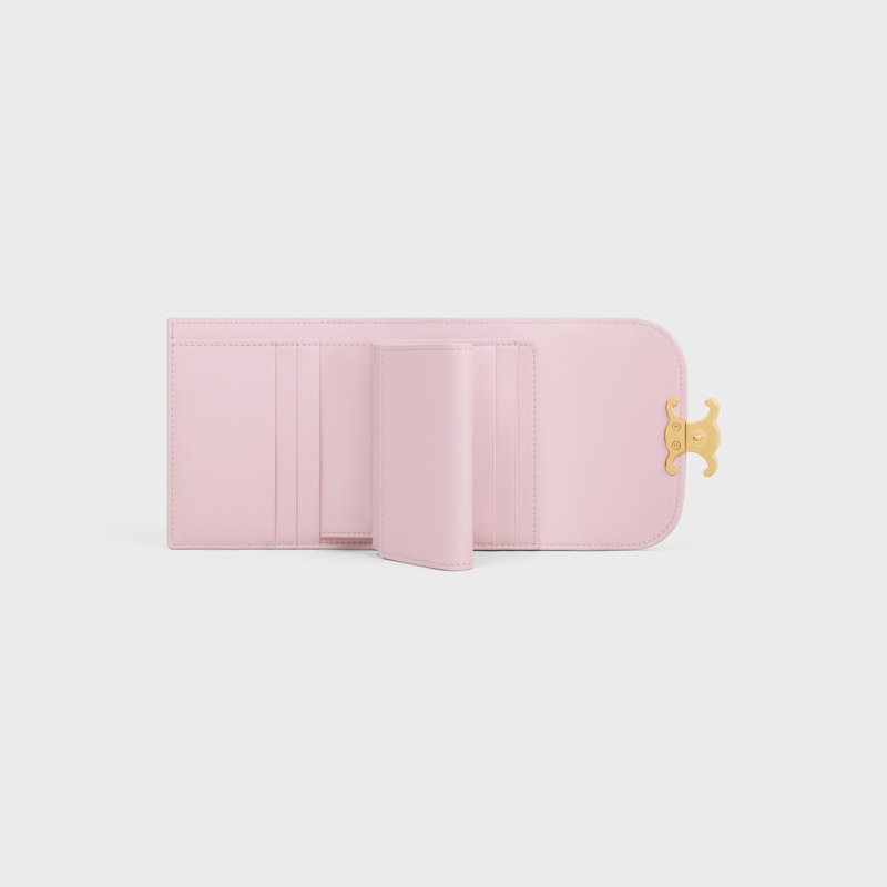 Small Flap Wallet TRIOMPHE IN Shiny calfskin - DIRTY PINK - NEW - 1 | CELINE