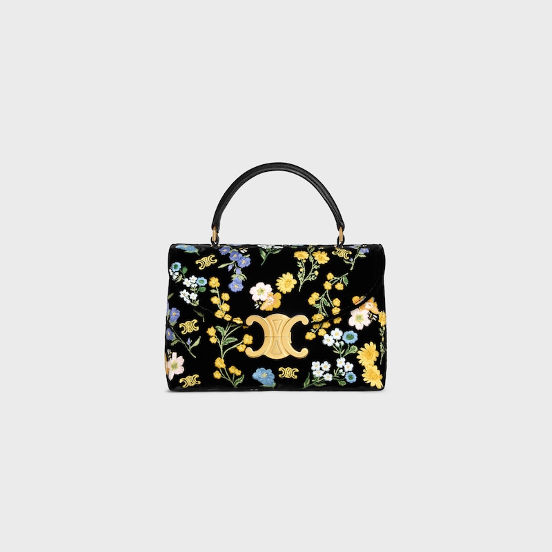 TEEN NINO花卉刺繡絲絨手袋 - 拼色 - 肩背包 - 1 | CELINE