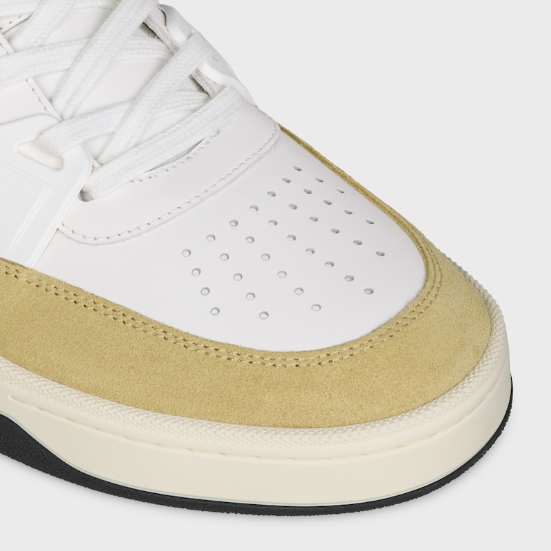 CT-09 TRAINER SNEAKER IN CALFSKIN, SUEDE CALFSKIN AND MESH - CREAM / BROWN -  - 1 | CELINE