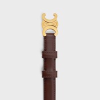 Small 18MM Triomphe Belt in Taurillon Leather - CHESTNUT -  - 1 | CELINE