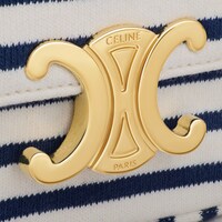 MINI CHAIN CLAUDE IN Striped Textile - NAVY / TAN - MORE LINES - 1 | CELINE