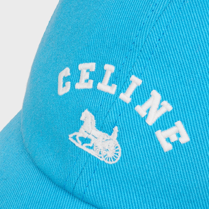 棉質斜紋布RICHELIEU帽 - 藍綠色 -  - 1 | CELINE