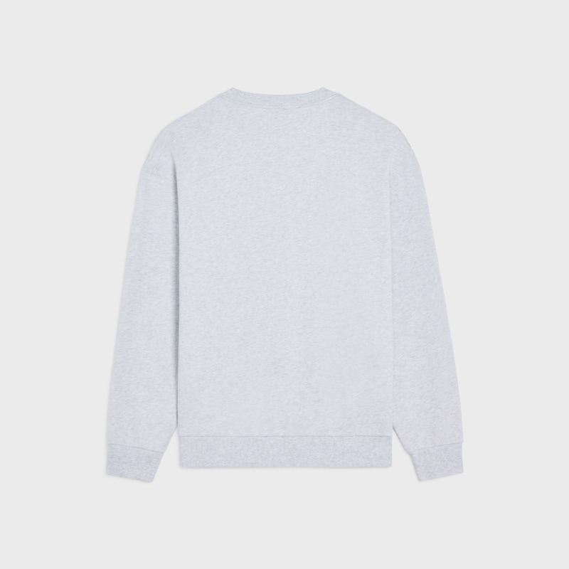 loose sweatshirt IN cotton fleece - GREY/NAVY -  - 1 | CELINE