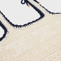 triomphe mini dress in crocheted cotton - OFF WHITE -  - 2 | CELINE