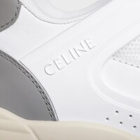 CELINE TRAINER CT-09 LOW LACE-UP SNEAKER IN CALFSKIN AND MESH - Optic White/Grey/Beige -  - 1 | CELINE