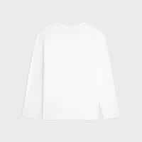 long-sleeved t-shirt IN cotton jersey - OFF WHITE / BLACK -  - 2 | CELINE